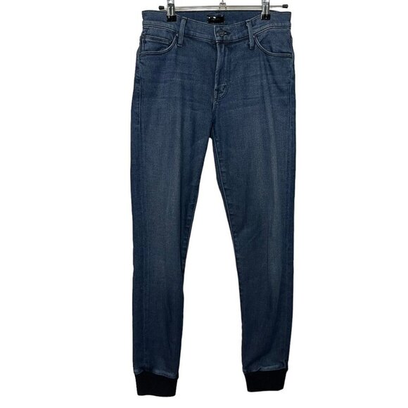 MOTHER The Trainer Jogger Jeans Women’s Size 24 Cropped Denim Tapered Stretch - Picture 2 of 15